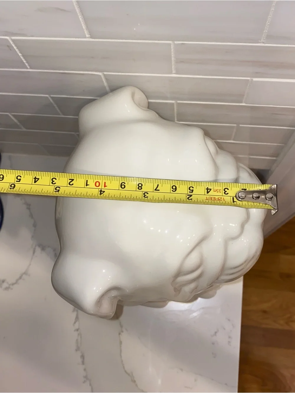 Threshold Stoneware Bulldog Cookie Jar White Animal Shaped